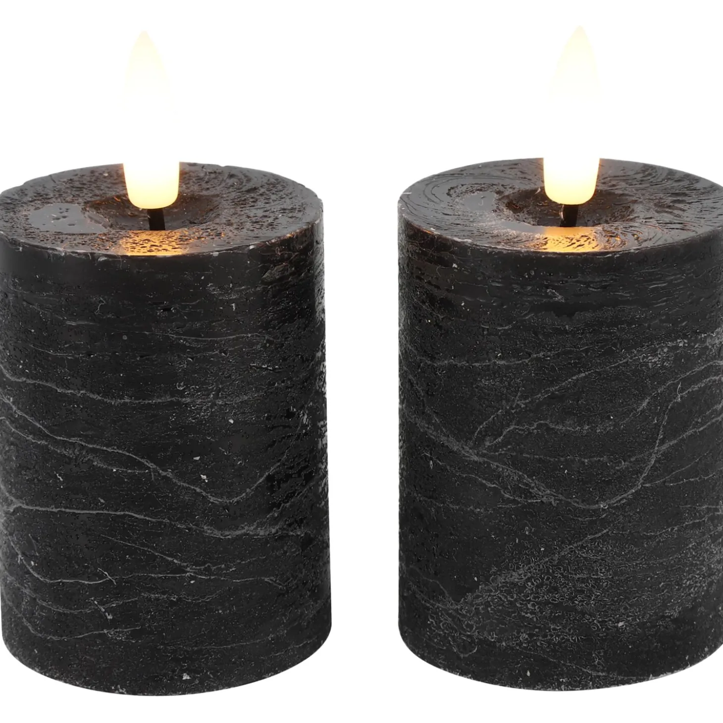 Stompkaars Benevento LED zwart 5 cm rond set van 2