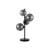 Tafellamp Olivento Zwart smoke glas 4-lichts