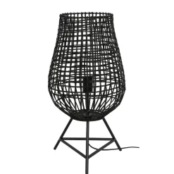 Tafellamp Scarperio Rond 33 cm rotan zwart