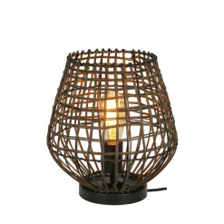 Tafellamp Scarperio Rond 29 cm rotan bruin