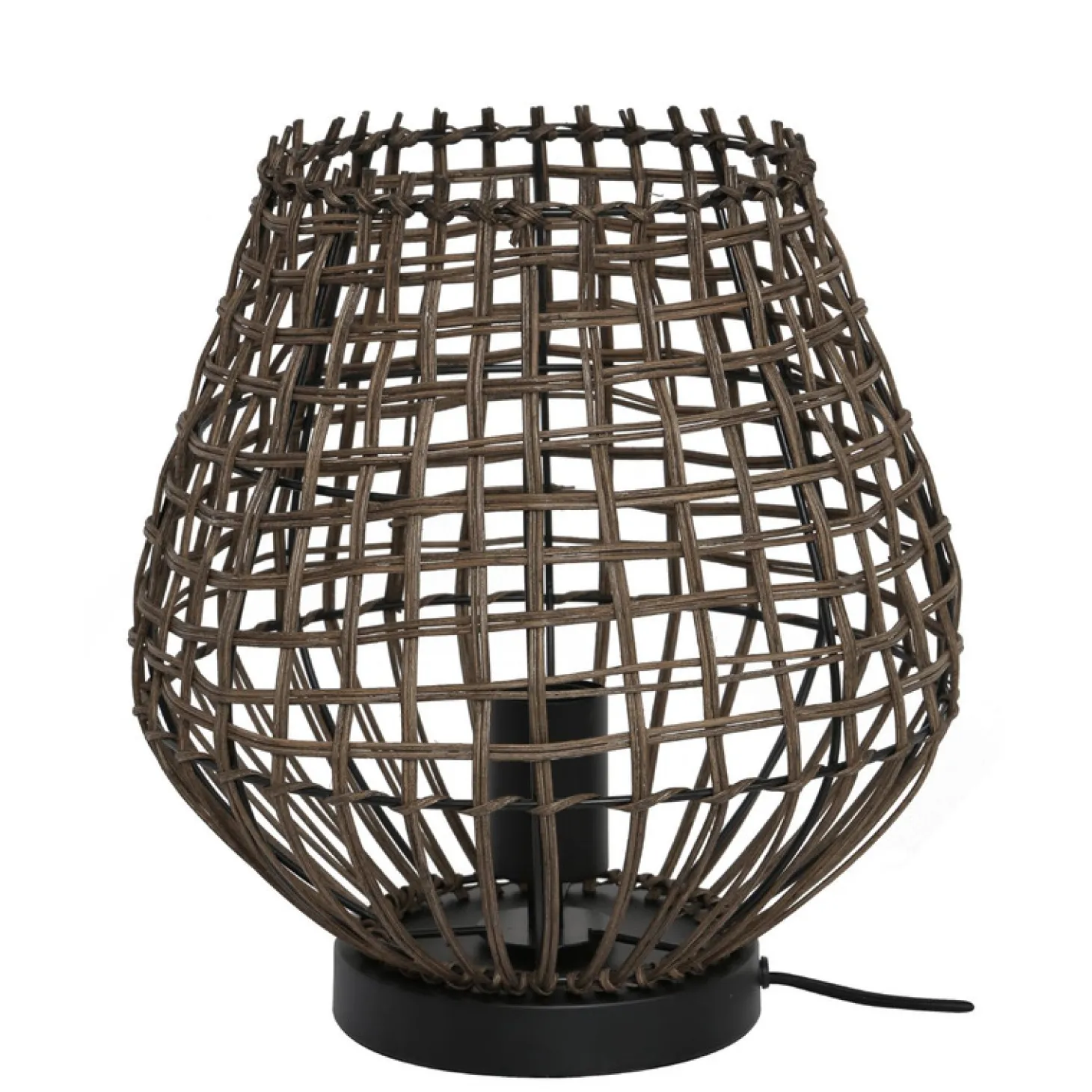 Tafellamp Scarperio Rond 29 cm rotan bruin