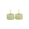 Theelicht Benevento LED creme 4 cm rond set van 2