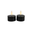 Theelicht Benevento LED zwart 4 cm rond set van 2
