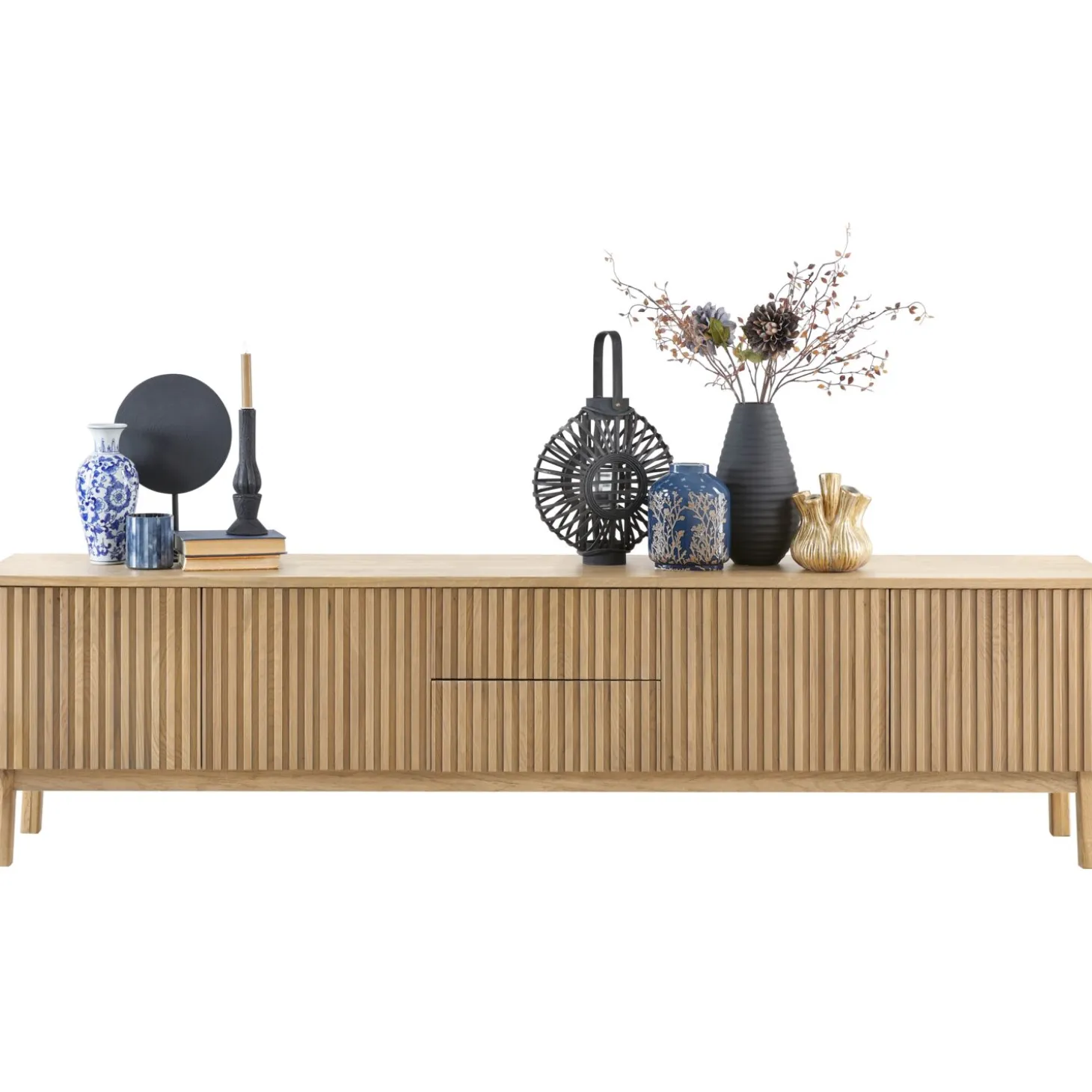 TV-meubel Arrosto Eikenhout 58x225x40 cm light roast