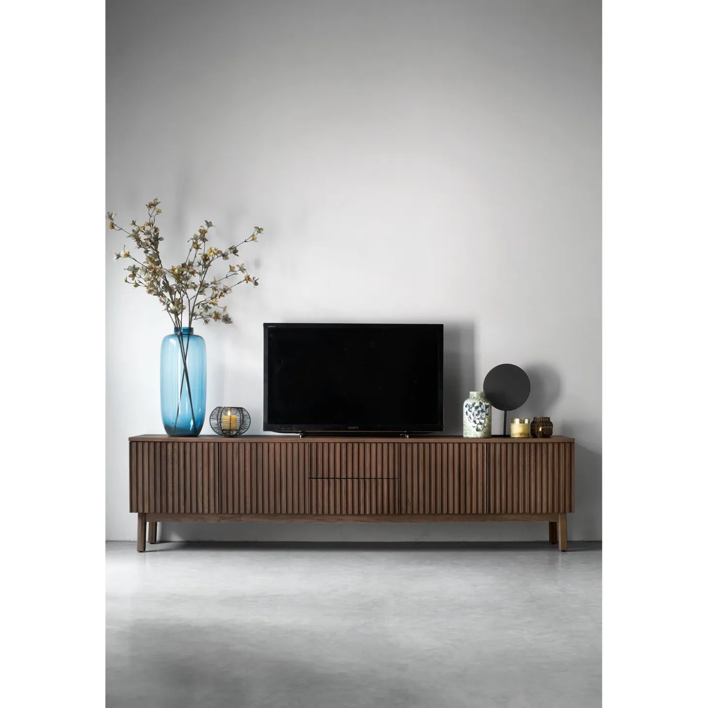 TV-meubel Arrosto Eikenhout 58x225x40 cm Dark Roast