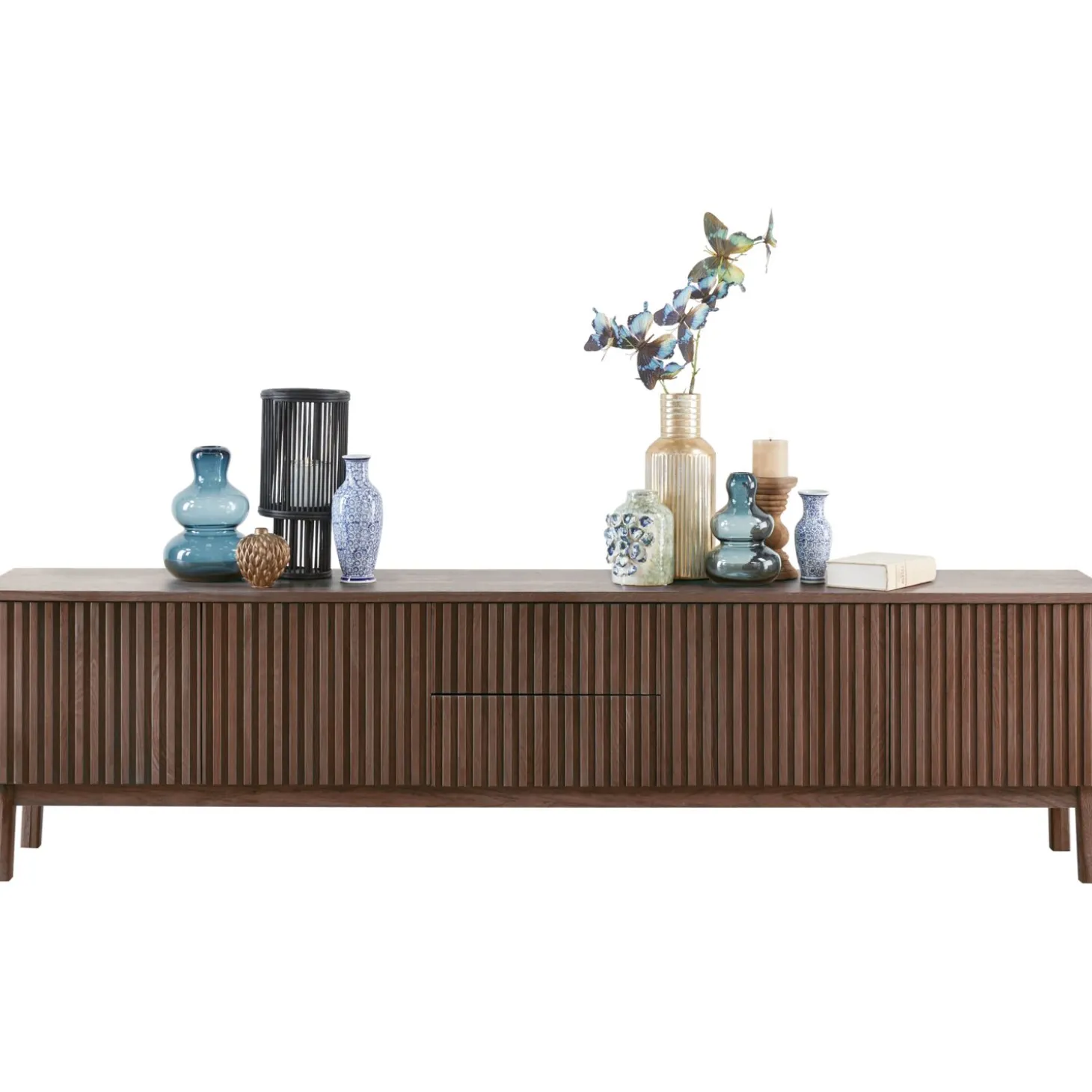TV-meubel Arrosto Eikenhout 58x225x40 cm Dark Roast