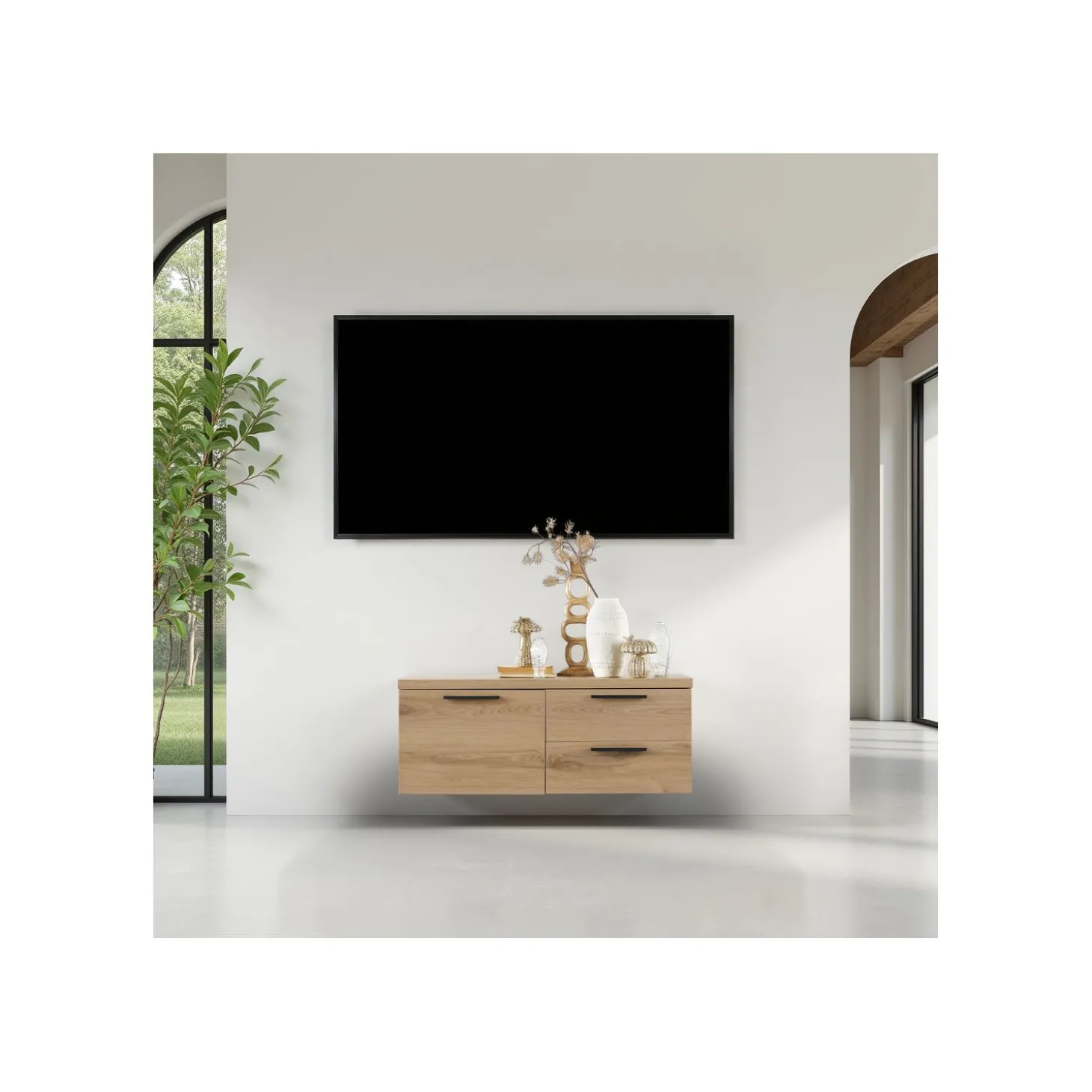 Tv-meubel Paranno 110 cm bruin