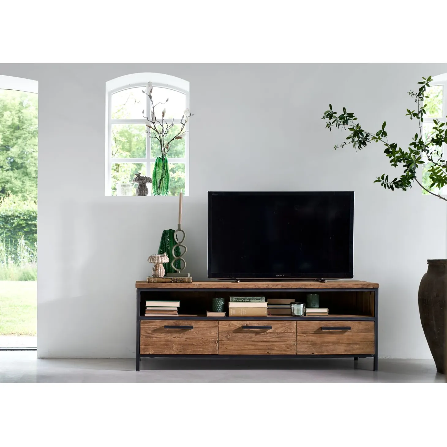 TV-meubel Romaro (147 CM) teakhout mix rough