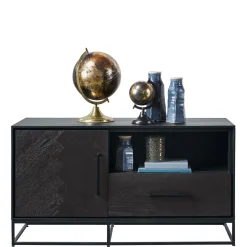 TV-meubel Vinito (109 CM) eiken fineer zwart