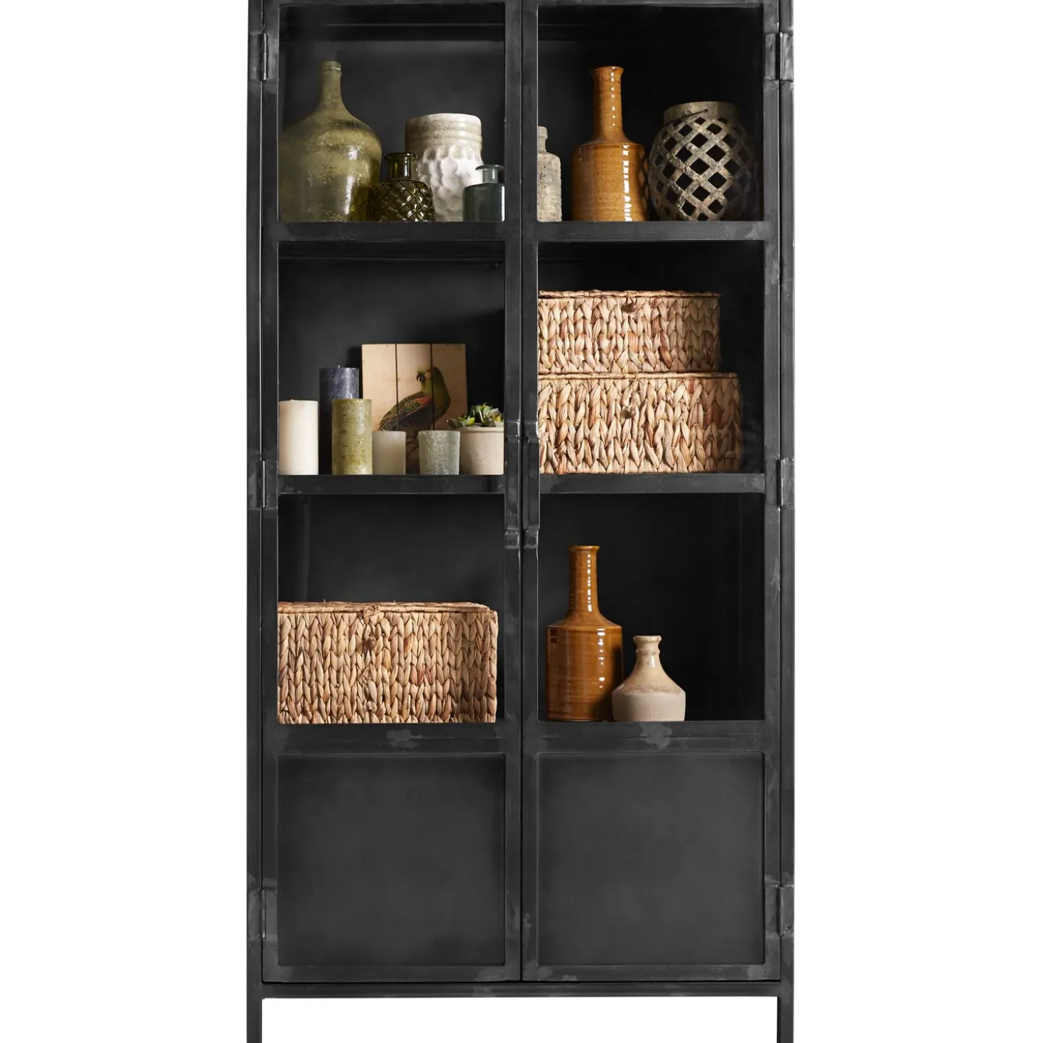 Vitrinekast CARPINO (90 CM) metaal glas
