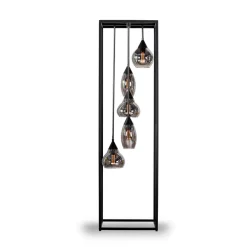 Vloerlamp frame Smoke glas 5-lichts - Lungo