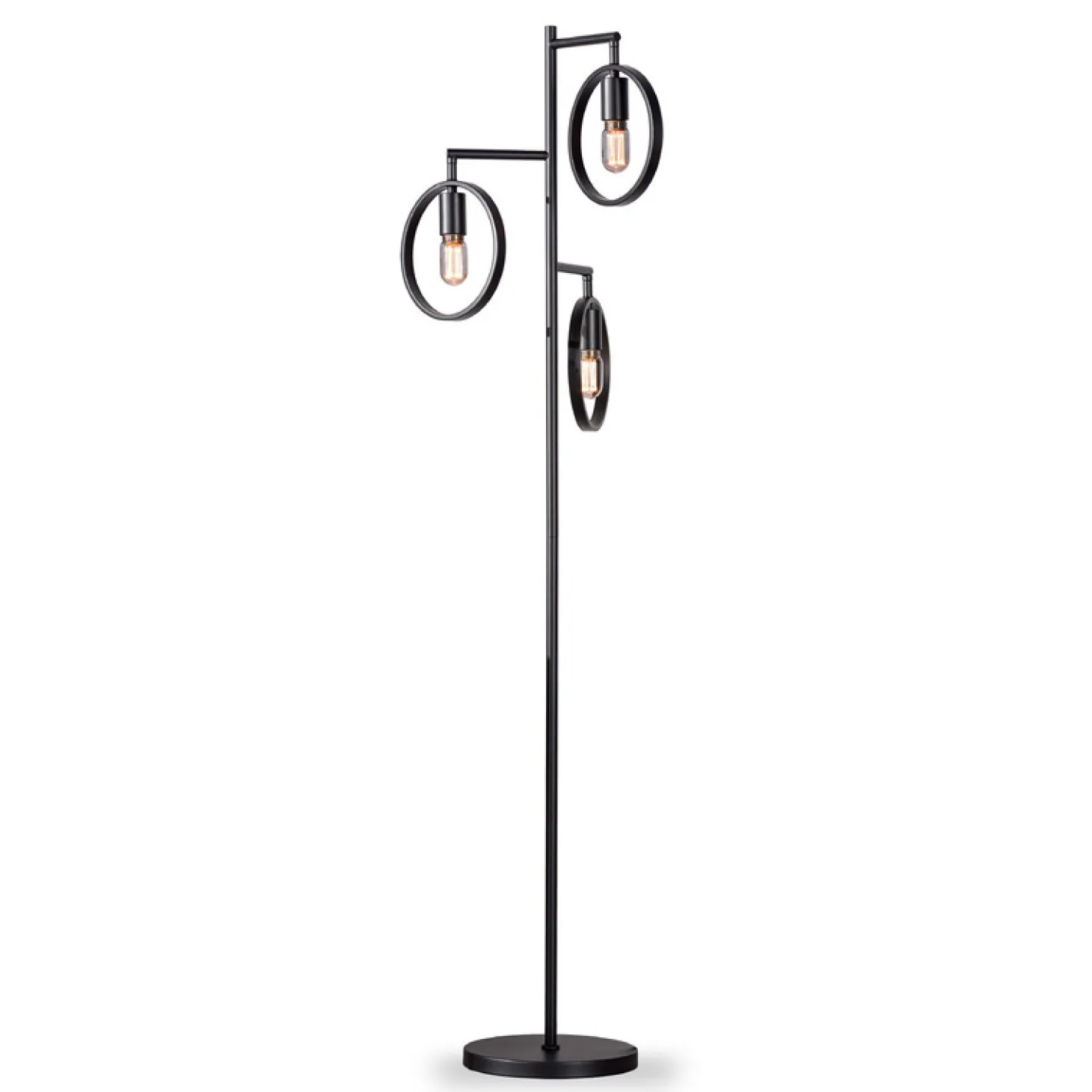 Vloerlamp Girare Zwart metaal 3-lichts
