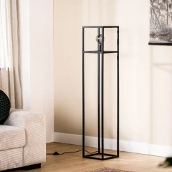 Vloerlamp Tiamo Zwart staal 140x28 cm