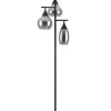Vloerlamp zwart Smoke glas 3-lichts - Lungo