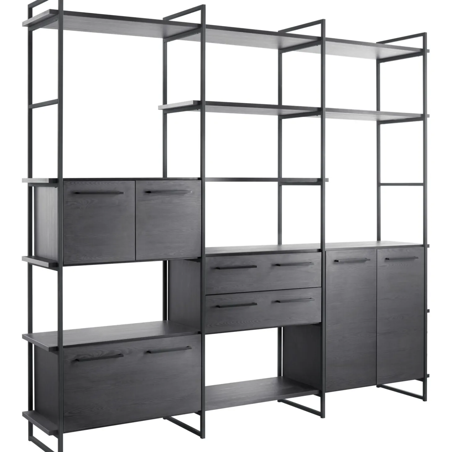 Wandkast Sistema 226x244x45 cm zwart