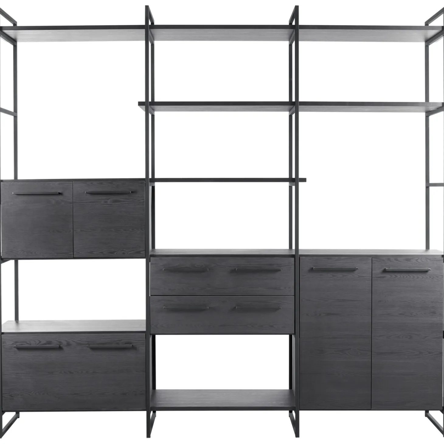Wandkast Sistema 226x244x45 cm zwart