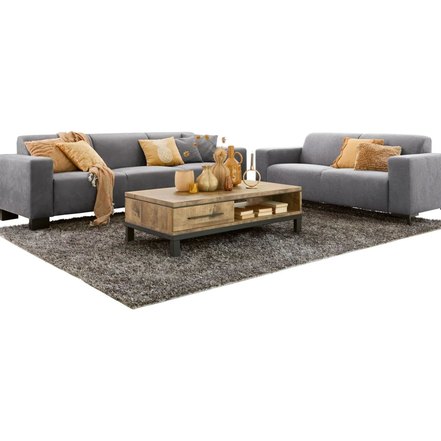 2,5 zitsbank Alpa Pocketvering antraciet